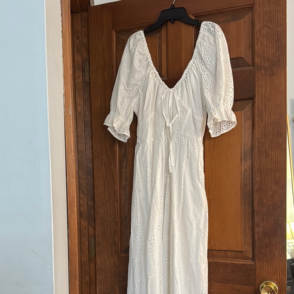 Hill House White Long Sleeve Dress